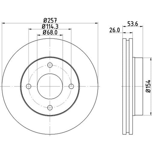 DON 2 x Internally Vented Front Brake Discs PCD18842