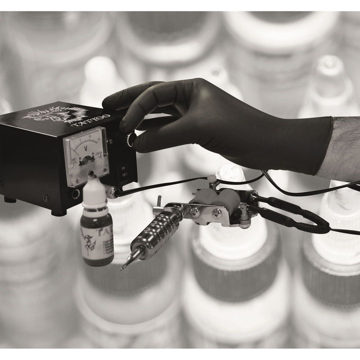 10x Bodyguards Powder Free Black Nitrile Disposable Gloves Large Box of 100 Tattoo Bodyguard  - Town Parts