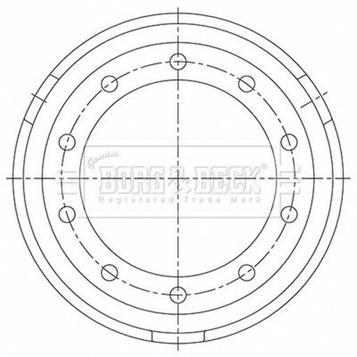 Borg & Beck Brake Drum Assembly Rear BBR32538
