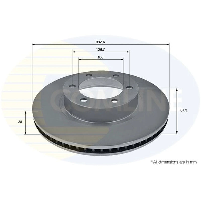 Comline 2 x Internally Vented Front Brake Discs ADC01120V
