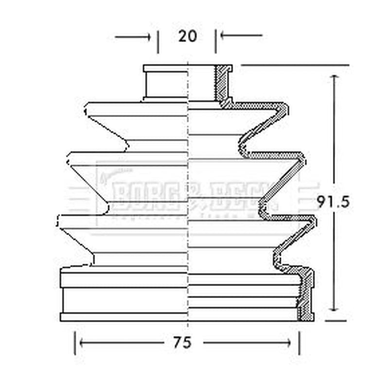 Borg & Beck Drive Shaft Bellow Kit Front Left BCB2067