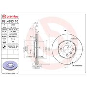 Brembo 2 x Internally Vented Front Brake Discs 09.4883.10