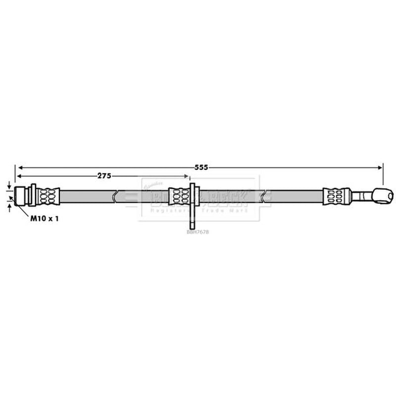 Borg & Beck Brake Hydraulic Hose Line Front BBH7678