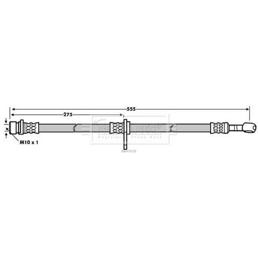 Borg & Beck Brake Hydraulic Hose Line Front BBH7678