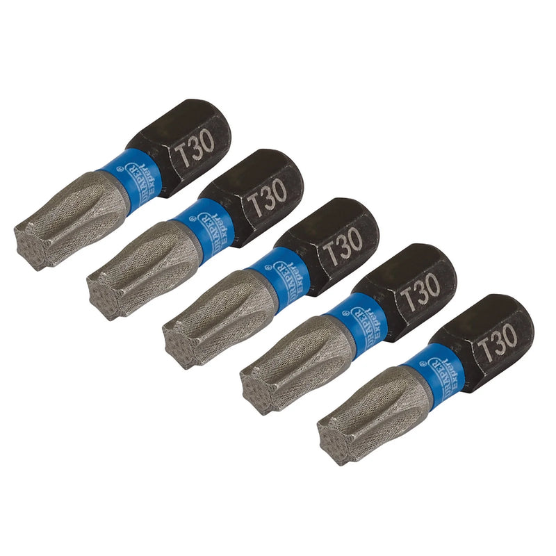 Draper Expert Impact Screwdriver Bits, TX-STAR® 1/4" Hex (Pack of 5)