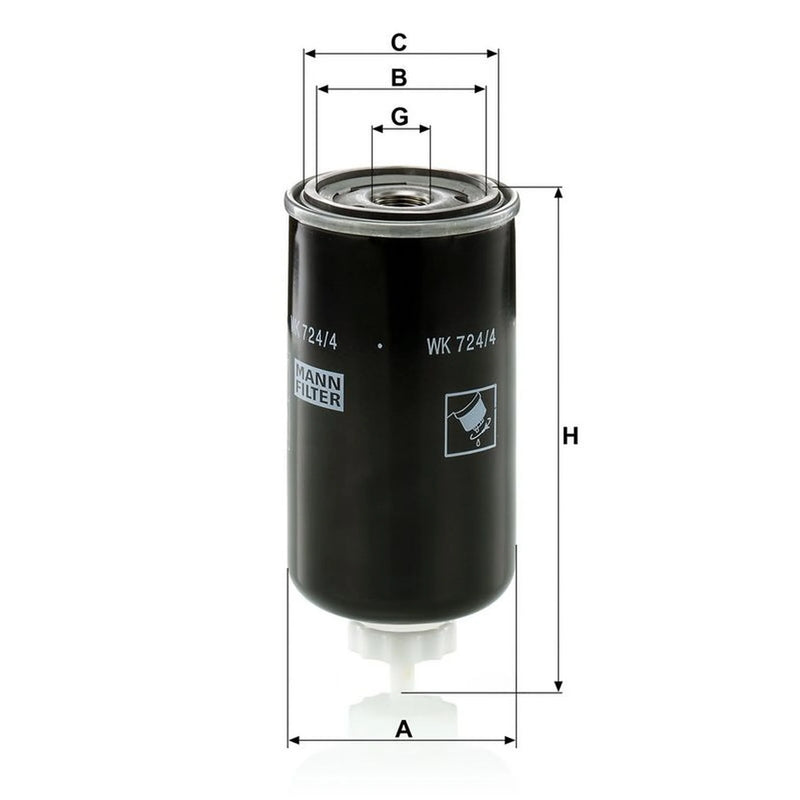 MANN-FILTER Fuel Filter Element WK 724/4 OE 11713240 MAT0906048 12990755801