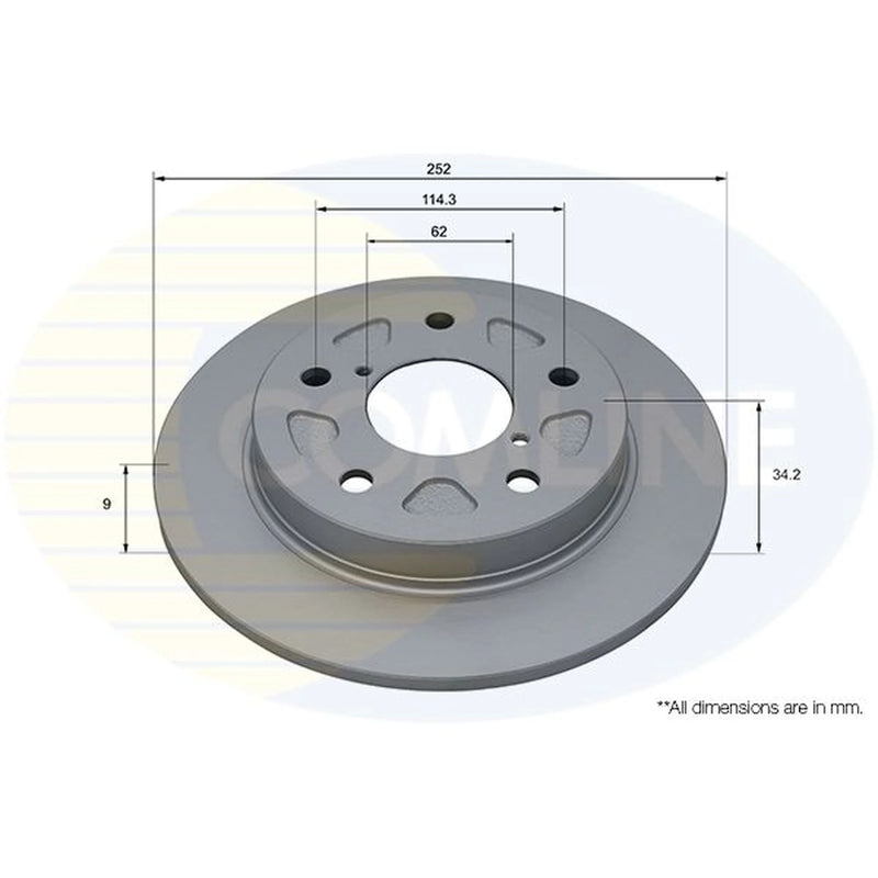 Comline 2 x Solid Rear Brake Discs ADC4079