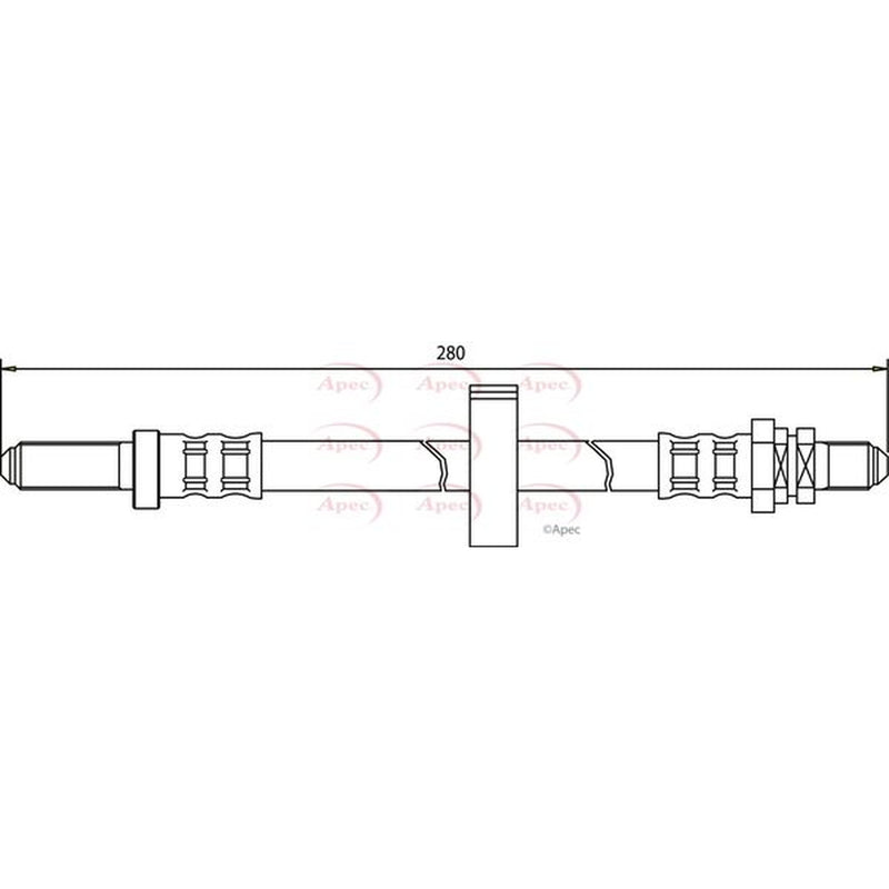 Apec Brake Hydraulic Hose Line Rear Right HOS3367