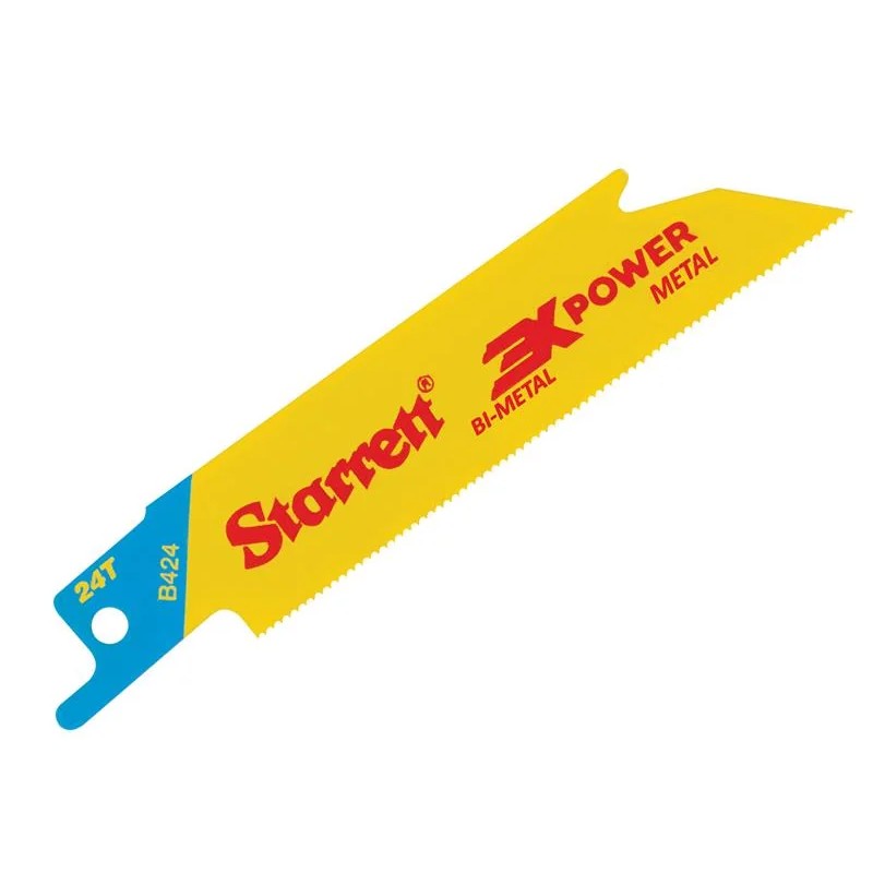 Starrett B424-5 Bi-Metal Reciprocating Blade, Metal Straight 100mm 24 TPI (Pack