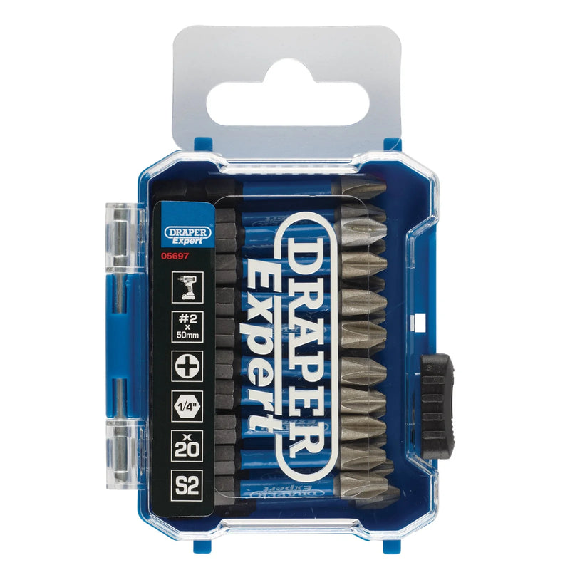 Draper Expert Impact Screwdriver Bits No.2 x 50mm (Pack of 20)