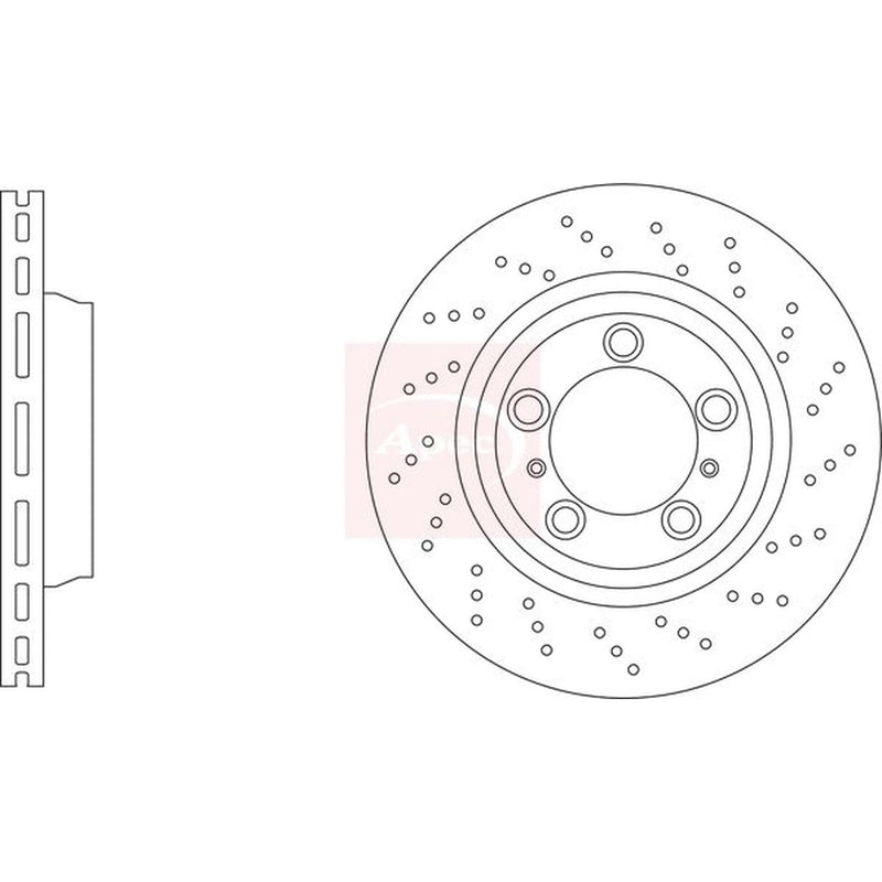 Apec 2 x Perforated/Vented Front Brake Discs DSK3360