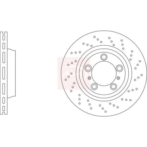 Apec 2 x Perforated/Vented Front Brake Discs DSK3360