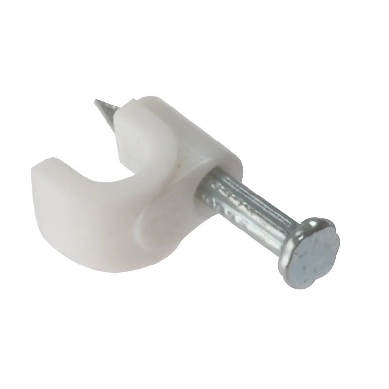 ForgeFix Cable Clip Round White 6-7mm Box 100 - RCC67W