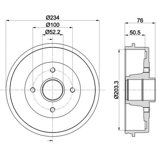 Mintex Brake Drum Assembly Rear MBD044