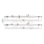 Apec Handbrake Cable Left Rear CAB1613