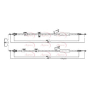 Apec Handbrake Cable Left Rear CAB1613