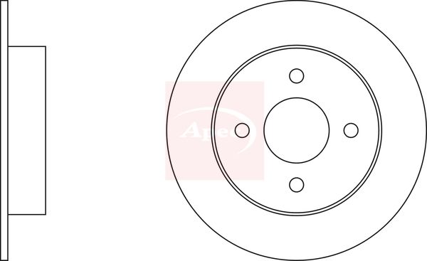 Apec 2 x Brake Disc Set Solid