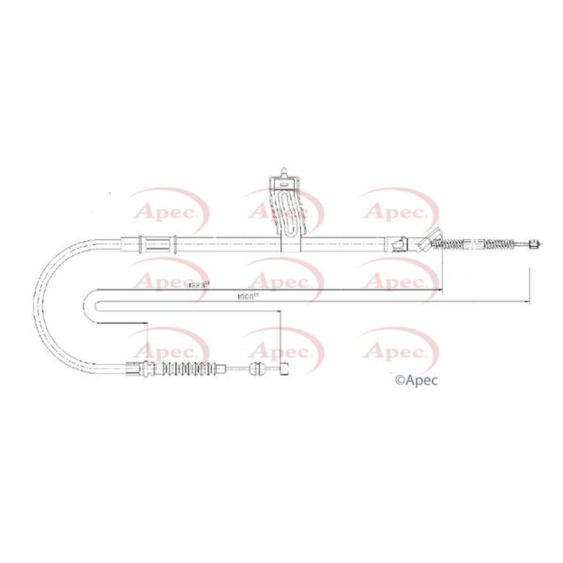 Apec Handbrake Cable Left Rear CAB1859