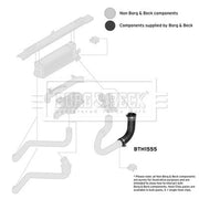 Borg & Beck Intercooler Turbo Charge Air Hose BTH1555