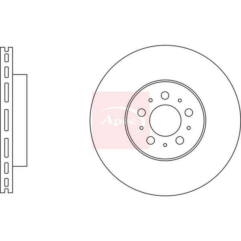 Apec 2 x Vented Front Brake Discs DSK3258