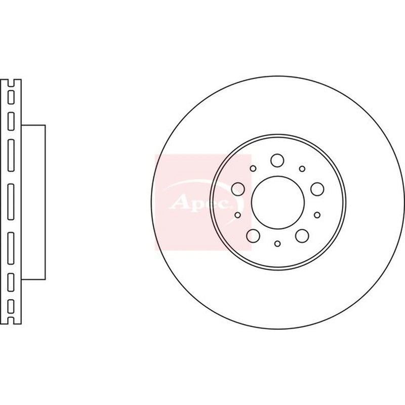 Apec 2 x Vented Front Brake Discs DSK3258
