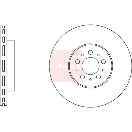 Apec 2 x Vented Front Brake Discs DSK3258