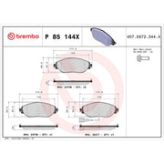 Brembo 4 x Front Brake Pad Set P85144X