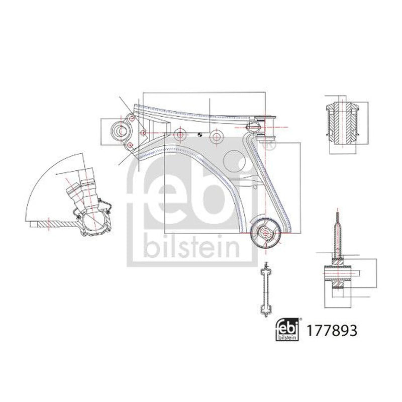 Febi Control/Trailing Arm Front Left 177893