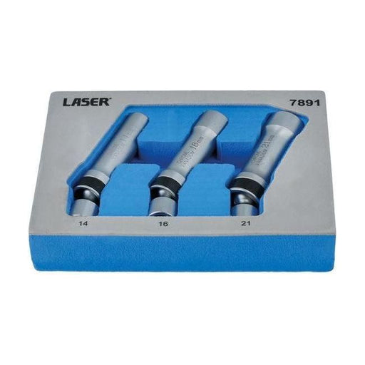 Laser Universal Joint Spark Plug Socket Set 3/8"D 3pc 7891 Laser  - Town Parts