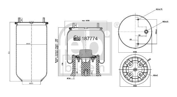 Febi Air Suspension Bellow 260mm