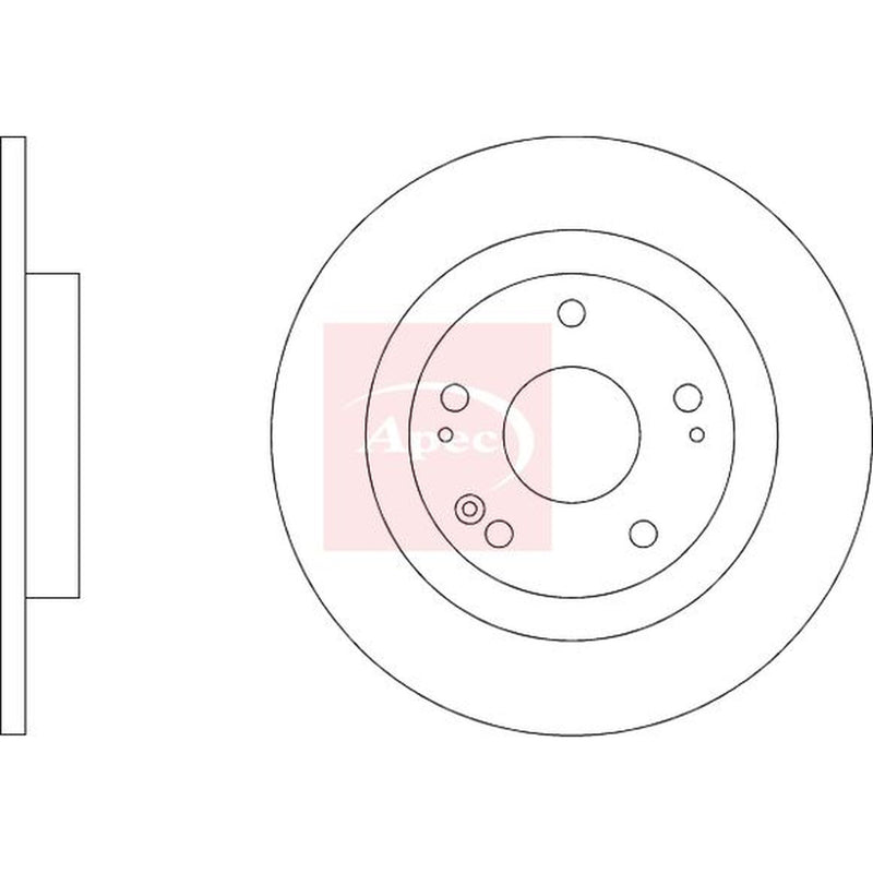 Apec 2 x Solid Rear Brake Discs DSK4144