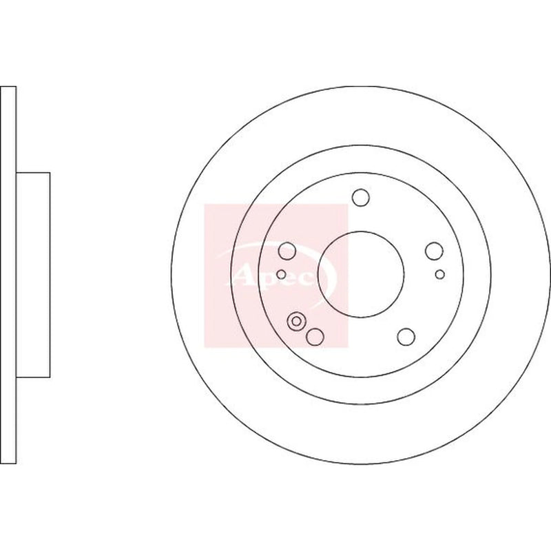Apec 2 x Solid Rear Brake Discs DSK4144