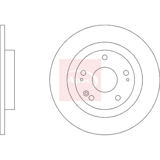 Apec 2 x Solid Rear Brake Discs DSK4144