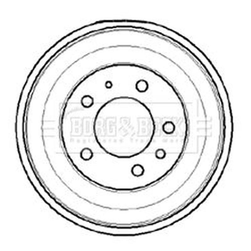 Borg & Beck Brake Drum Assembly Rear BBR7036
