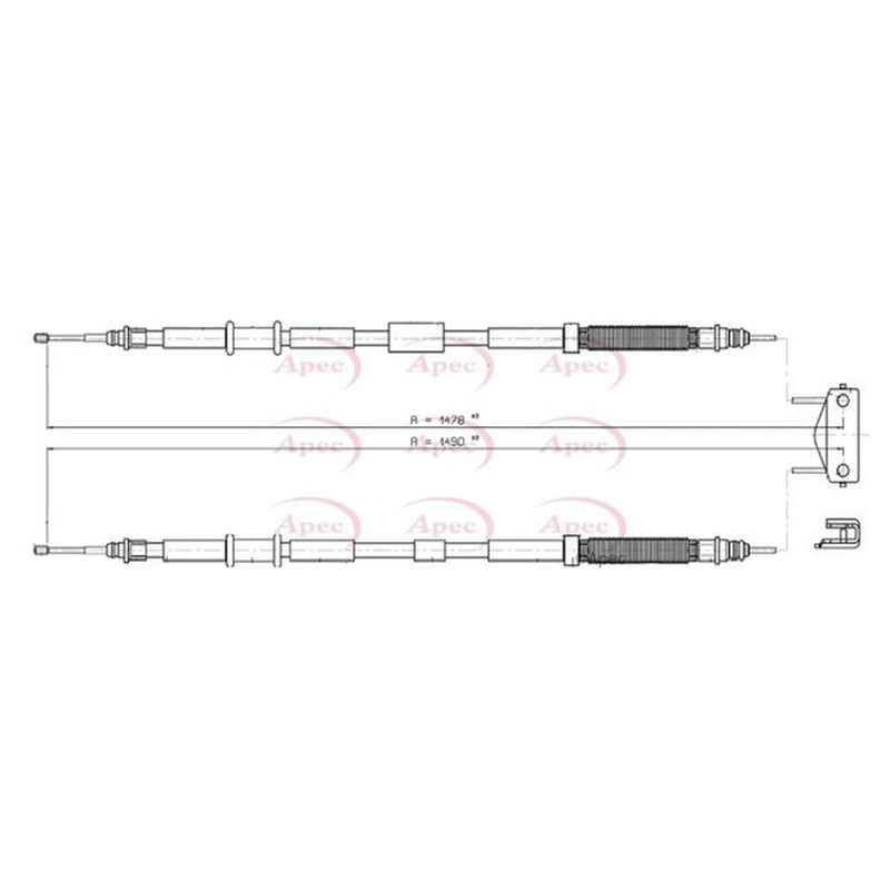 Apec Handbrake Cable Left Rear CAB1578