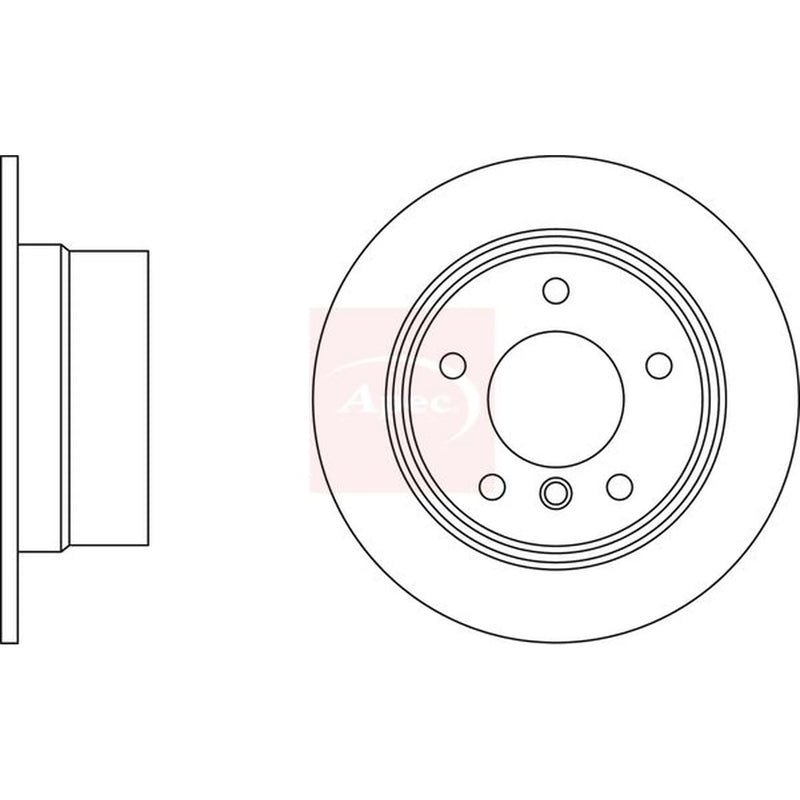 Apec 2 x Solid Rear Brake Discs DSK352