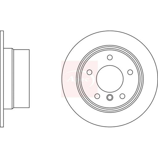Apec 2 x Solid Rear Brake Discs DSK352