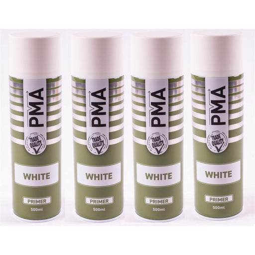 4 x PMA Professional White Primer 500ml Spray Paint High Coverage PMA  - Town Parts