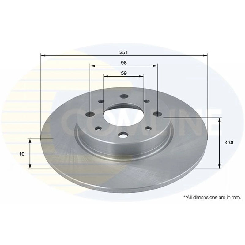Comline 2 x Solid Rear Brake Discs ADC1835