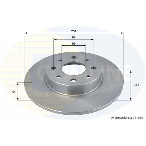 Comline 2 x Solid Rear Brake Discs ADC1835