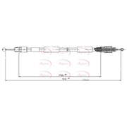 Apec Handbrake Cable Left Rear CAB1598