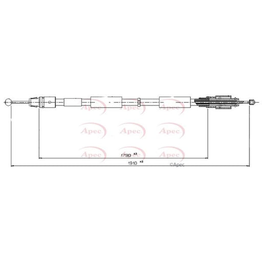 Apec Handbrake Cable Left Rear CAB1598