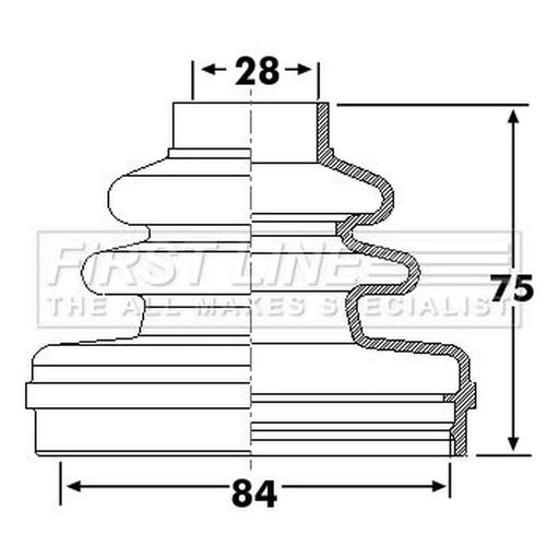 First Line Drive Shaft Bellow Kit Front Left FCB6296
