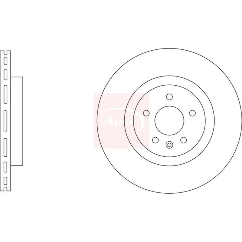Apec 2 x Vented Front Brake Discs DSK3632