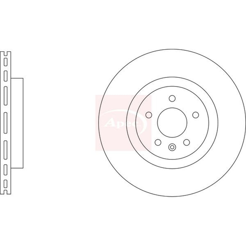 Apec 2 x Vented Front Brake Discs DSK3632