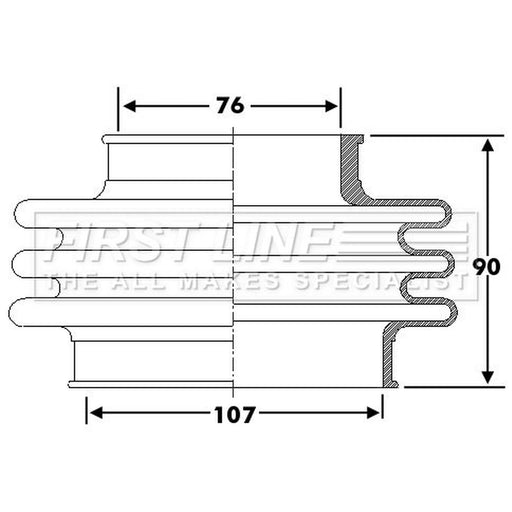 First Line Drive Shaft Bellow Kit Front Left Thermoplast FCB6276