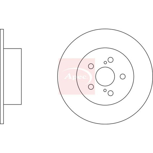 Apec 2 x Solid Rear Brake Discs DSK2287