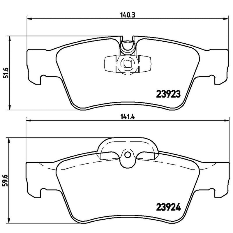 Brembo 4 x Rear Brake Pad Set P50064