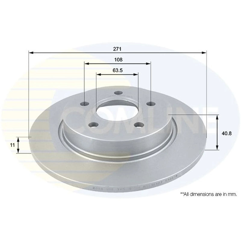 Comline 2 x Solid Rear Brake Discs ADC1247