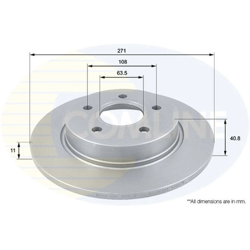Comline 2 x Solid Rear Brake Discs ADC1247